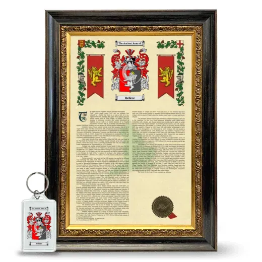 Bellere Framed Armorial History and Keychain - Heirloom