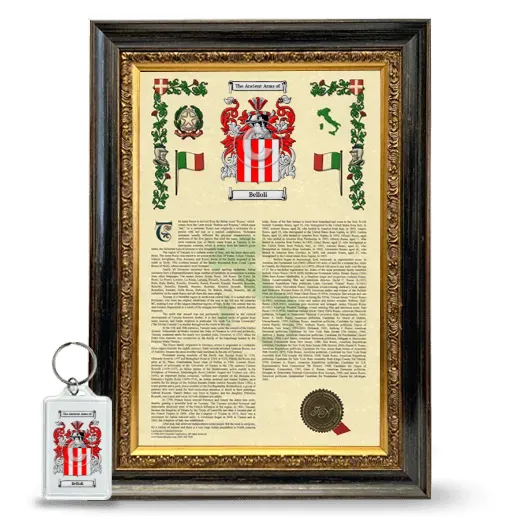 Belloli Framed Armorial History and Keychain - Heirloom