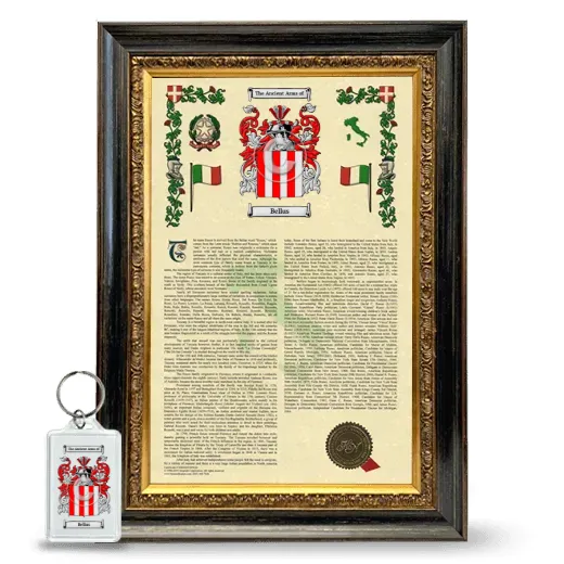 Bellus Framed Armorial History and Keychain - Heirloom