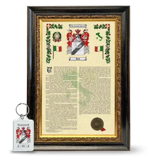 Beni Framed Armorial History and Keychain - Heirloom