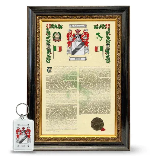Benoli Framed Armorial History and Keychain - Heirloom