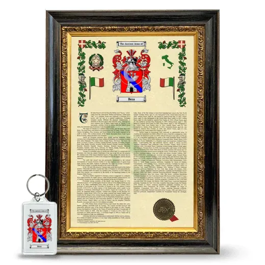 Bera Framed Armorial History and Keychain - Heirloom