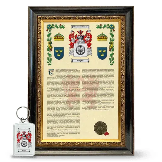 Bergen Framed Armorial History and Keychain - Heirloom