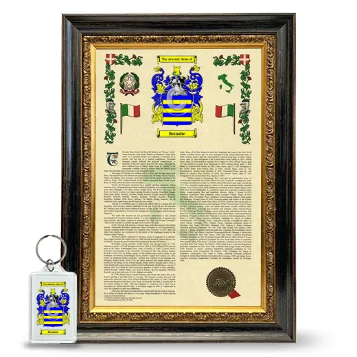Bernabe Framed Armorial History and Keychain - Heirloom