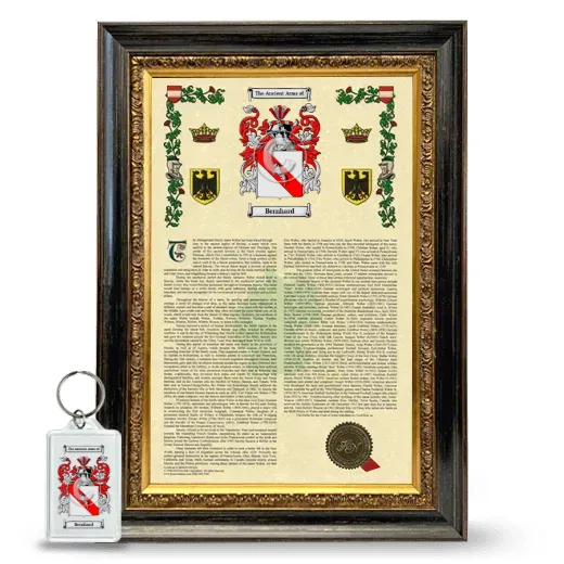 Bernhard Framed Armorial History and Keychain - Heirloom