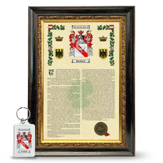 Bernhardt Framed Armorial History and Keychain - Heirloom