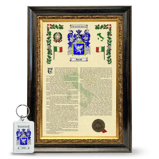 Bertoli Framed Armorial History and Keychain - Heirloom