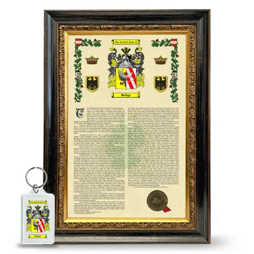 Bethge Framed Armorial History and Keychain - Heirloom
