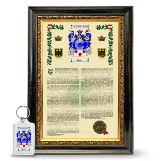 Bewer Framed Armorial History and Keychain - Heirloom