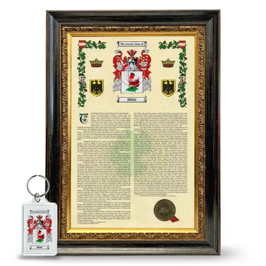 Bibble Framed Armorial History and Keychain - Heirloom