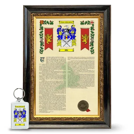 Bille Framed Armorial History and Keychain - Heirloom