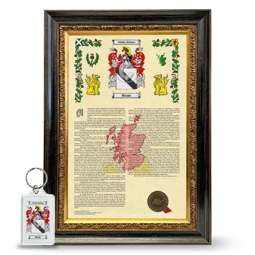 Binnie Framed Armorial History and Keychain - Heirloom