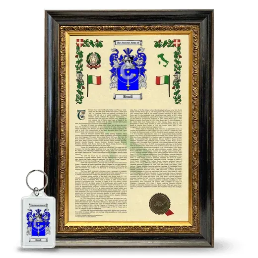 Biondi Framed Armorial History and Keychain - Heirloom