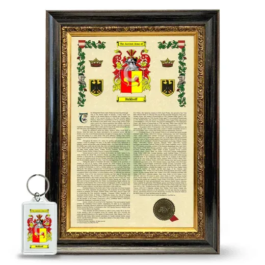 Birkhoff Framed Armorial History and Keychain - Heirloom