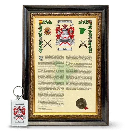 Blako Framed Armorial History and Keychain - Heirloom