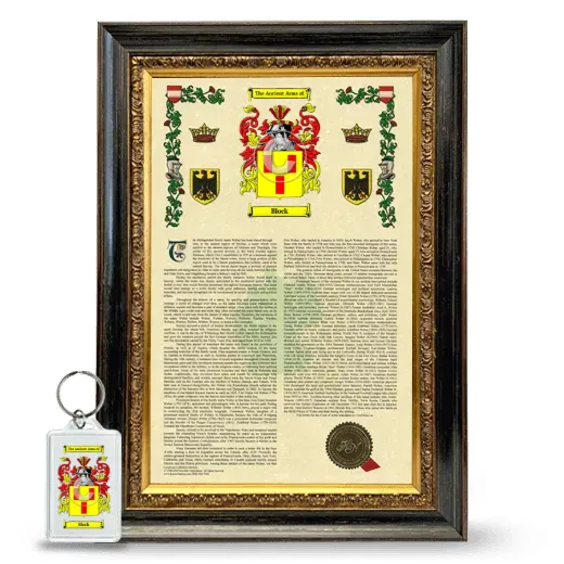 Block Framed Armorial History and Keychain - Heirloom