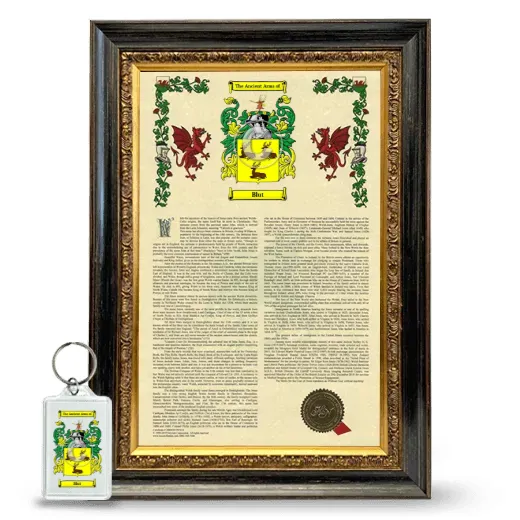 Blut Framed Armorial History and Keychain - Heirloom