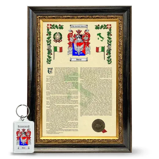 Bocca Framed Armorial History and Keychain - Heirloom