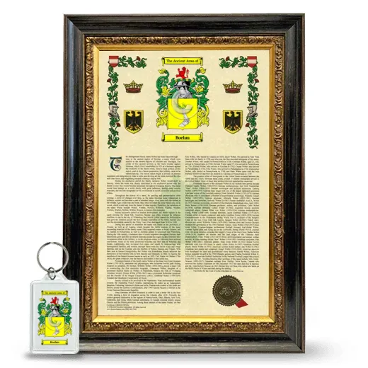 Boehm Framed Armorial History and Keychain - Heirloom