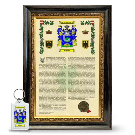 Bogaert Framed Armorial History and Keychain - Heirloom