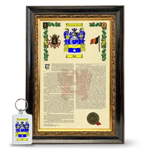 Bole Framed Armorial History and Keychain - Heirloom