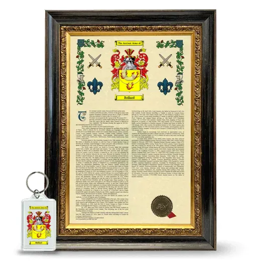 Bollard Framed Armorial History and Keychain - Heirloom