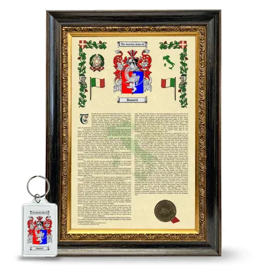 Bonatti Framed Armorial History and Keychain - Heirloom