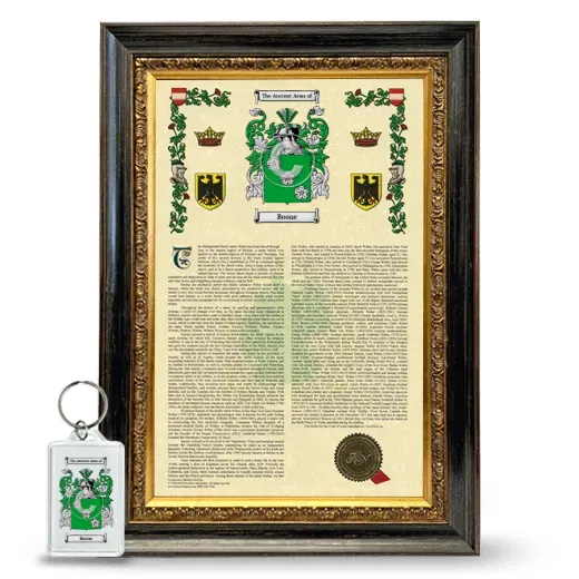 Boone Framed Armorial History and Keychain - Heirloom