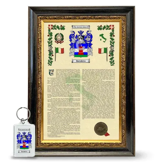 Bortoletto Framed Armorial History and Keychain - Heirloom