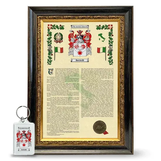Botticelli Framed Armorial History and Keychain - Heirloom