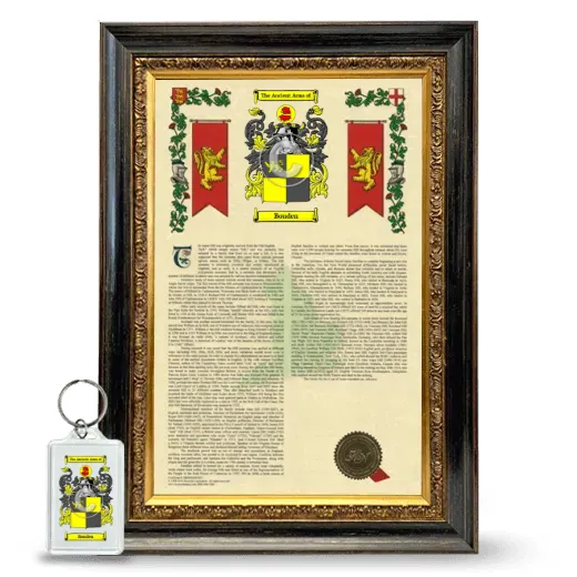 Bouden Framed Armorial History and Keychain - Heirloom