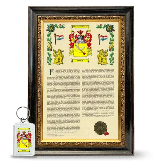 Boutes Framed Armorial History and Keychain - Heirloom