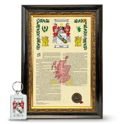 Boyce Framed Armorial History and Keychain - Heirloom