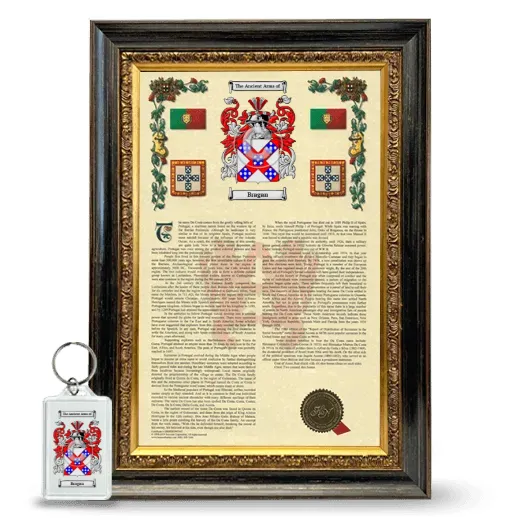 Bragan Framed Armorial History and Keychain - Heirloom