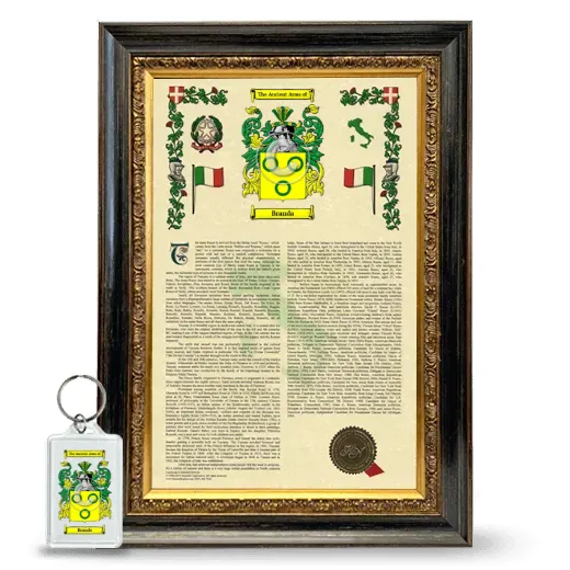Branda Framed Armorial History and Keychain - Heirloom