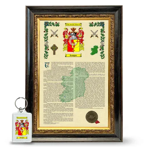 Brangan Framed Armorial History and Keychain - Heirloom
