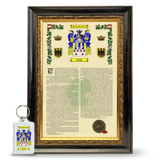 Brank Framed Armorial History and Keychain - Heirloom