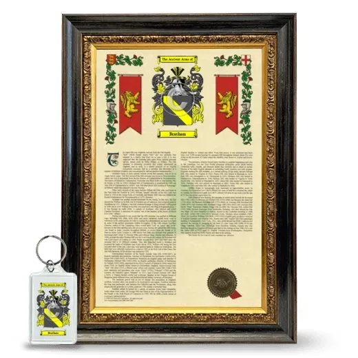 Brathan Framed Armorial History and Keychain - Heirloom