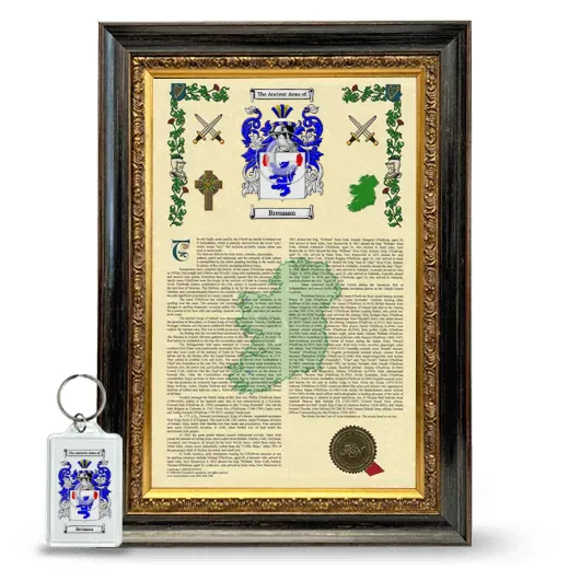 Brennan Framed Armorial History and Keychain - Heirloom