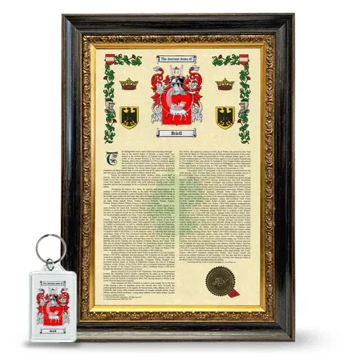 Briell Framed Armorial History and Keychain - Heirloom
