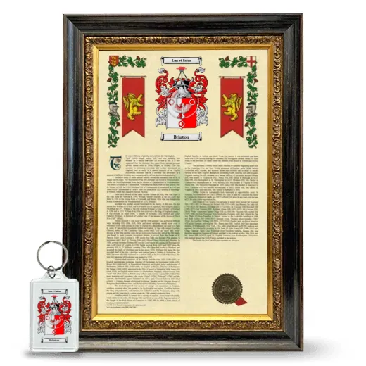 Brinton Framed Armorial History and Keychain - Heirloom