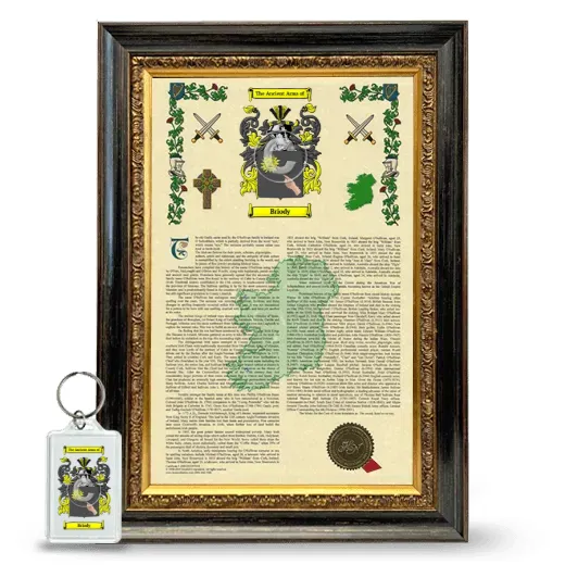 Briody Framed Armorial History and Keychain - Heirloom