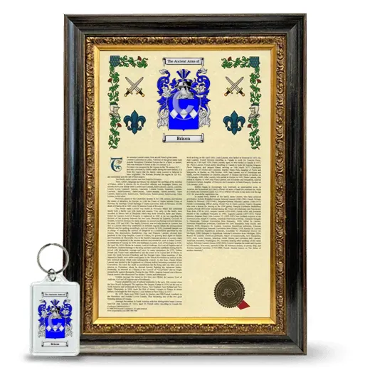 Brison Framed Armorial History and Keychain - Heirloom