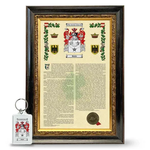 Brixle Framed Armorial History and Keychain - Heirloom