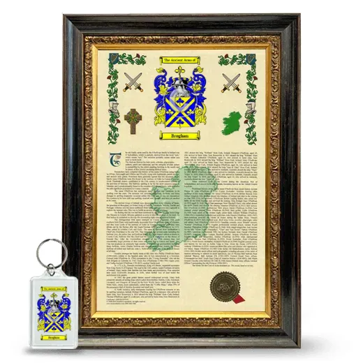 Broghan Framed Armorial History and Keychain - Heirloom