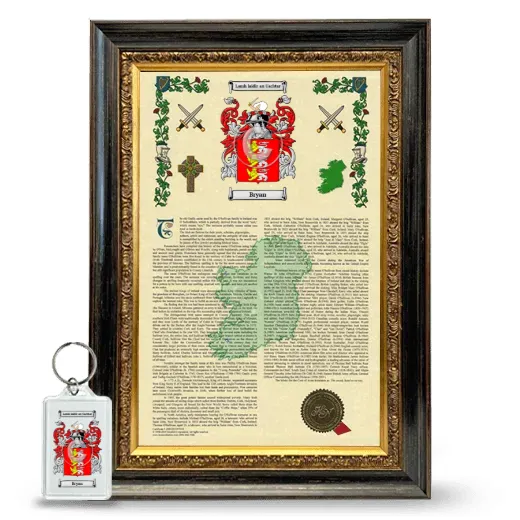 Bryan Framed Armorial History and Keychain - Heirloom