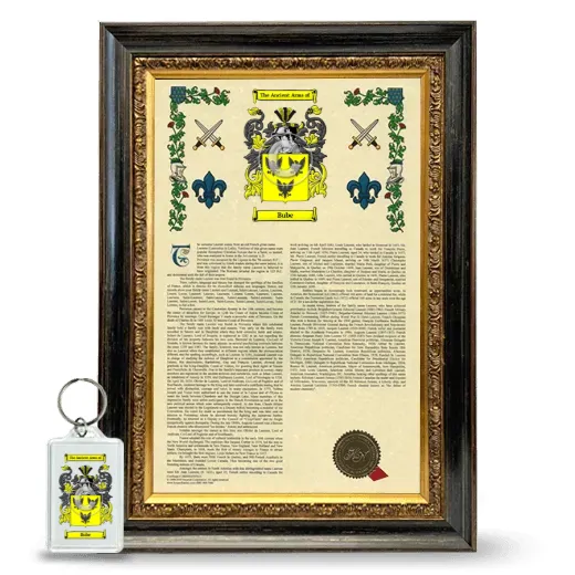 Bube Framed Armorial History and Keychain - Heirloom