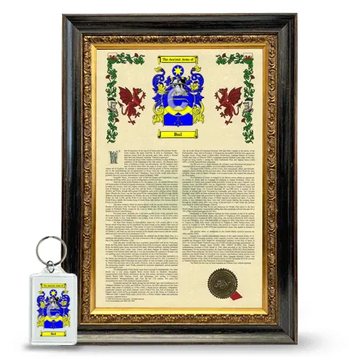 Bud Framed Armorial History and Keychain - Heirloom