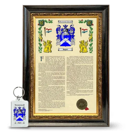 Bugart Framed Armorial History and Keychain - Heirloom