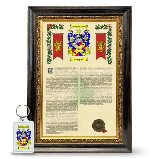 Bullington Framed Armorial History and Keychain - Heirloom